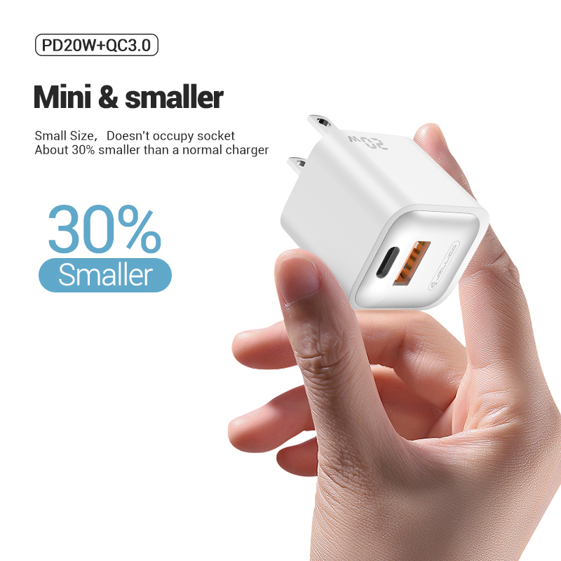 New Product pd 20W QC3.0 EU/US/UK Mobile Phone Wall Type C Fast Charger Cable Adapter 20W PD Charger