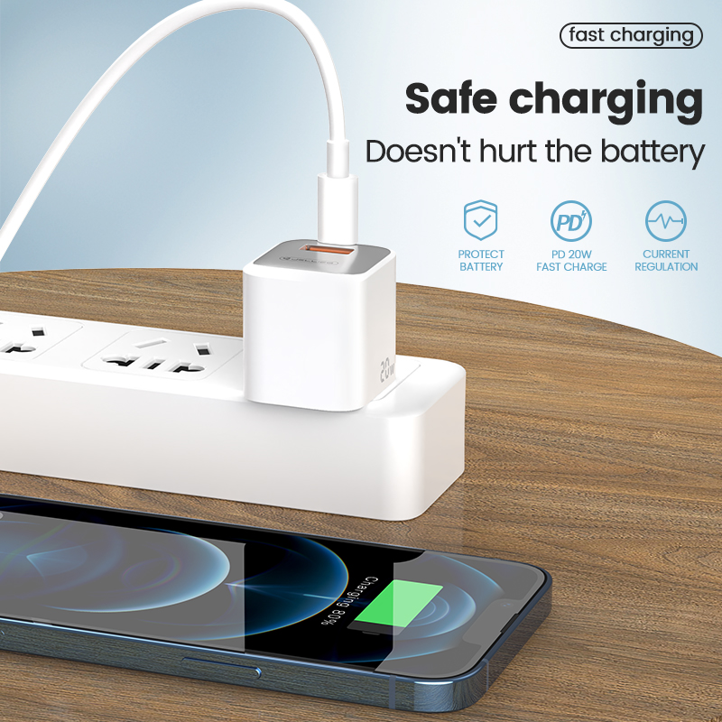 New Product pd 20W QC3.0 EU/US/UK Mobile Phone Wall Type C Fast Charger Cable Adapter 20W PD Charger