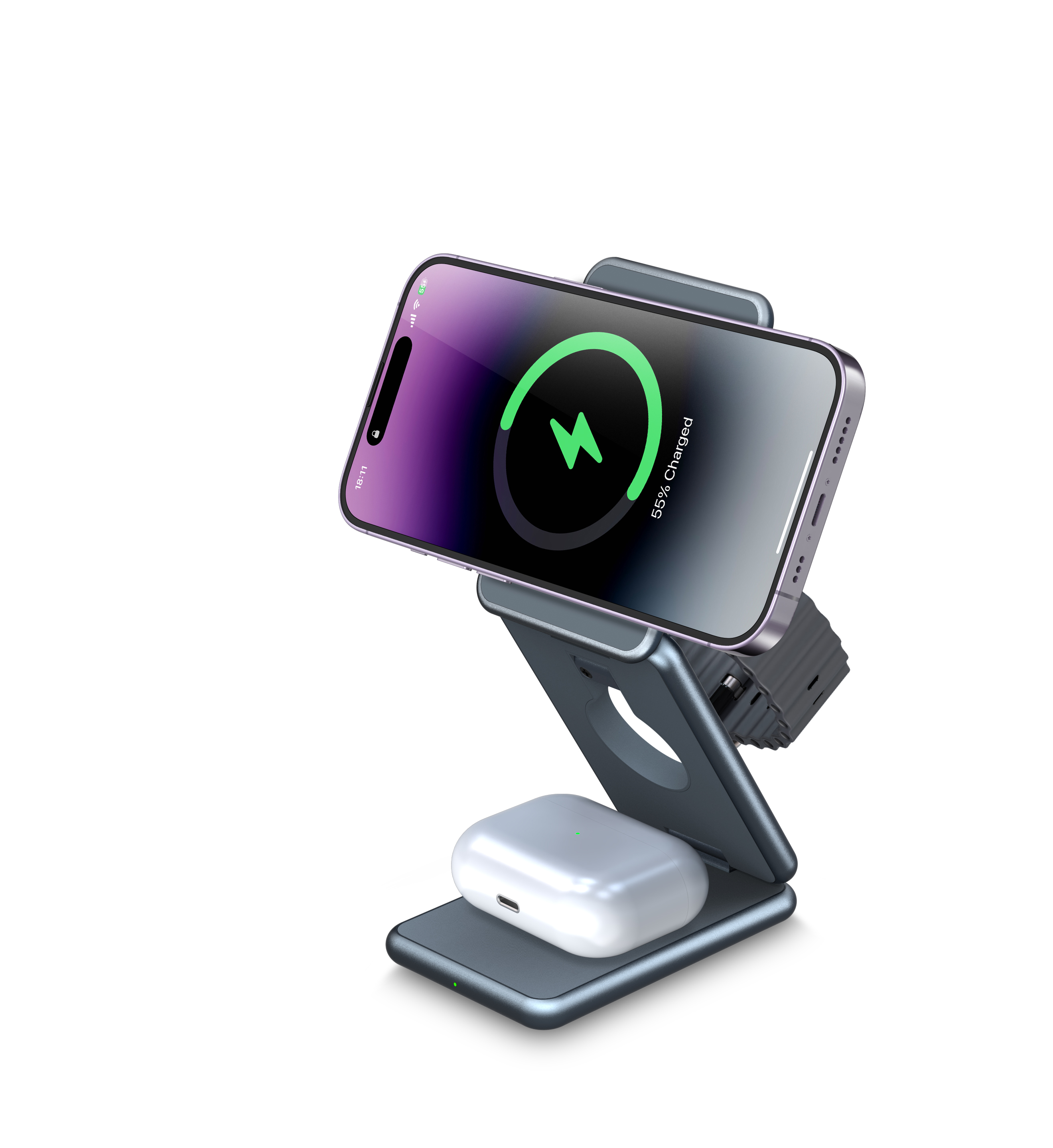 3in1 Wireless Charger Metal Folding Magnetic Wireless Charger For Iphone Apple Samsung Watch Airpods 3 In 1 Wireless Cha