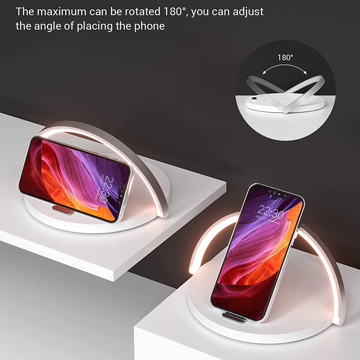 Office Home Use LED night light Fast charging mobile phone wireless charger accessories
