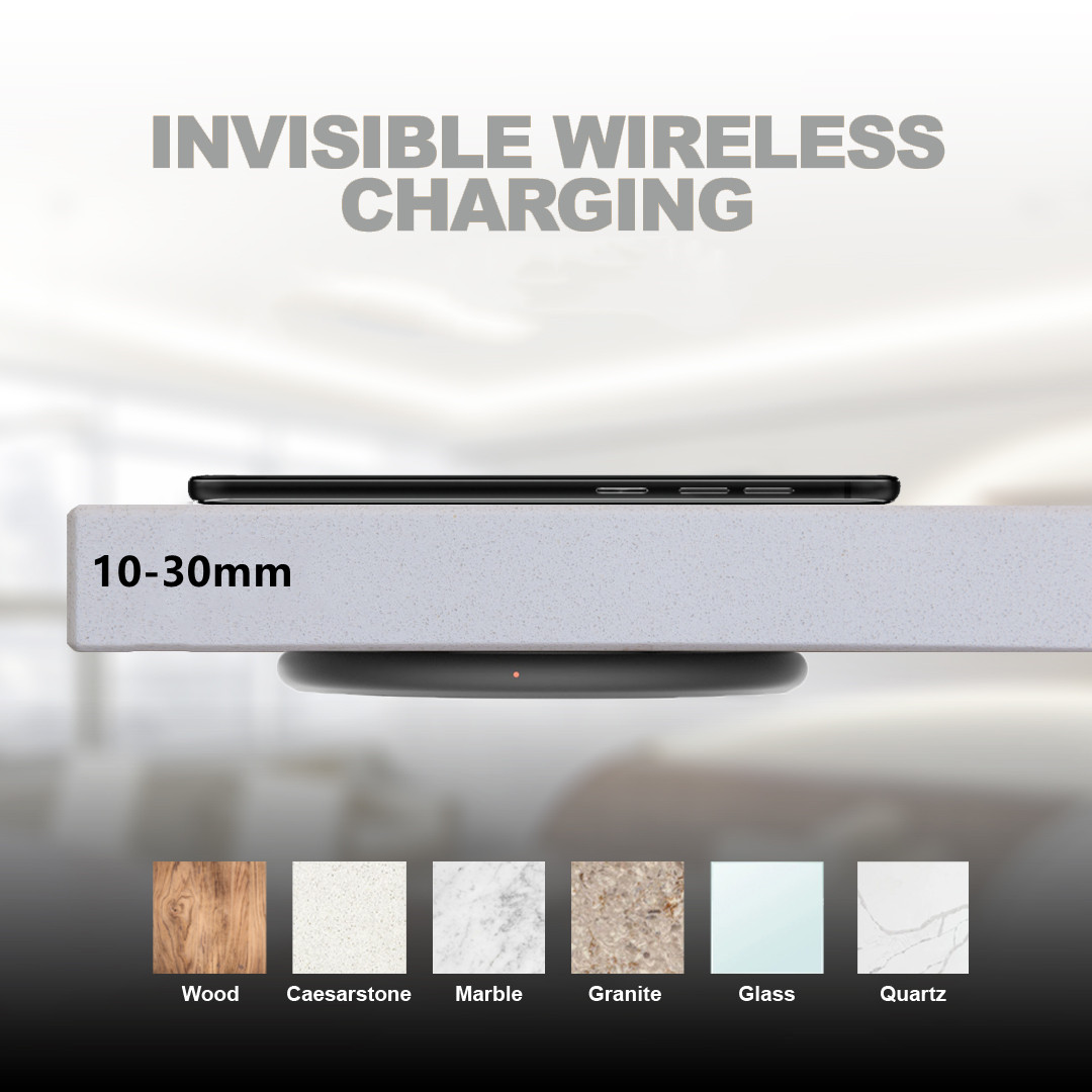  Design Phone Accessories 30MM Under Table Wireless Charging Transmitter 10W