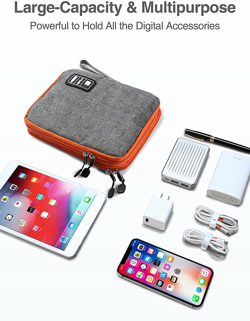Double Layer Electronic Organizer Multifunctional Case for Cable Portable Cord Organizer Travel Organizer Bag for Cable 