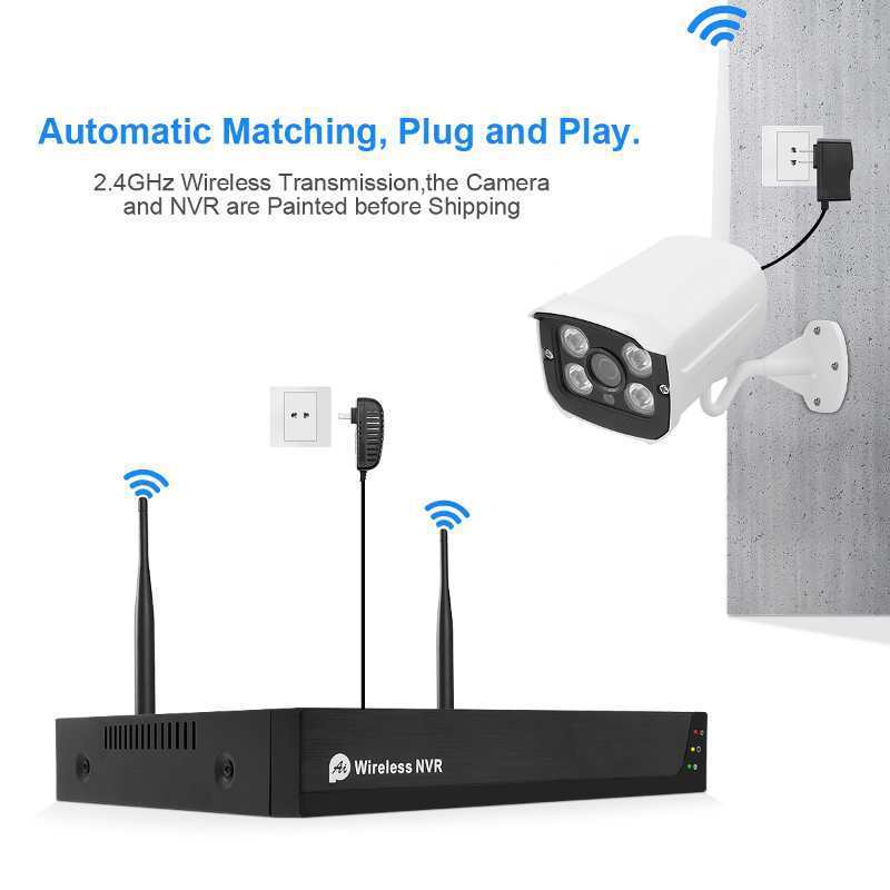 CCTV Wifi Camera Home Security HD 1080P 4CH Wireless Security Camera System H.265+ Tuya Smart Life App Plug and play