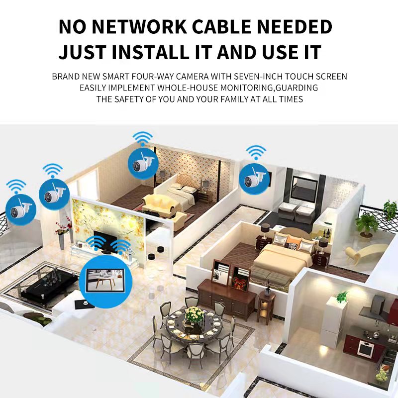 Loosafe Xmeye Smart 8Ch Wireless 1080P Nvr Kit With 10" Lcd Screen Monitor Security Cctv Camera System