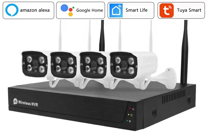 tuya wifi kit 8ch 2021 2mp 1080P Wireless NVR Kit Security System Camera surveillance camera CCTV IP camera
