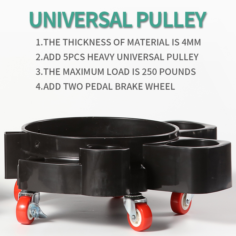 Car water Bucket with Wheel  Swivel Caster Wheel Removable Rolling  Mobile Detailing car wash tool kit detailing tool