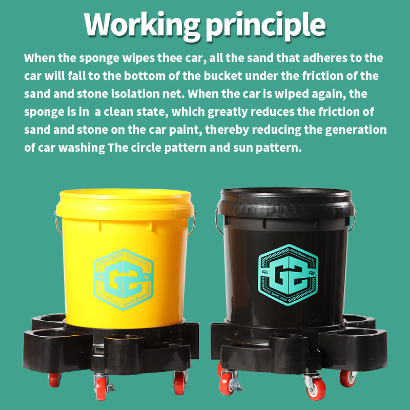 Car water Bucket with Wheel  Swivel Caster Wheel Removable Rolling  Mobile Detailing car wash tool kit detailing tool