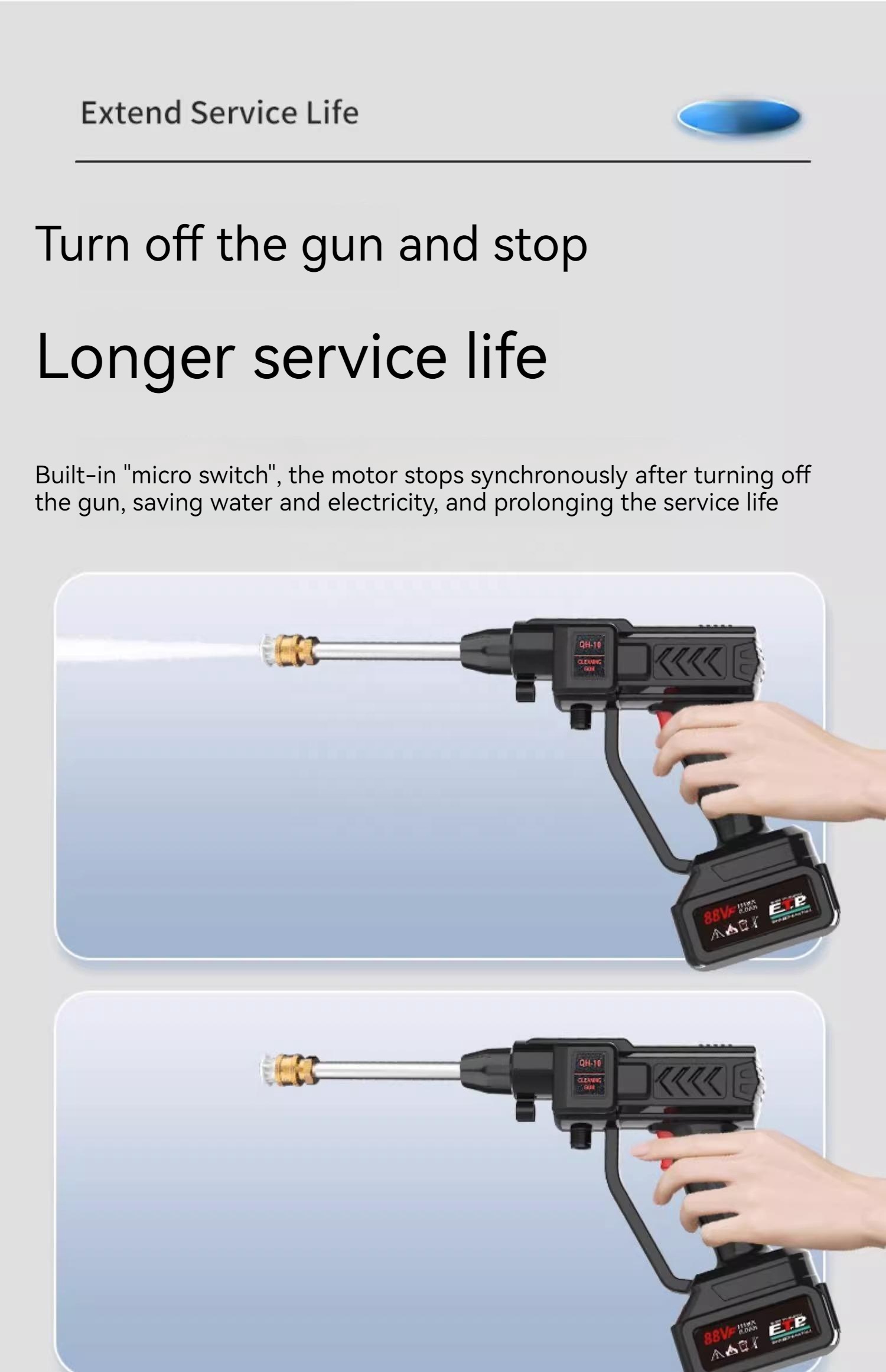 ZHXS 300W   Portable Car Wash Tool Kit Item Cleaning Origin Wireless lithium battery car pressure washer