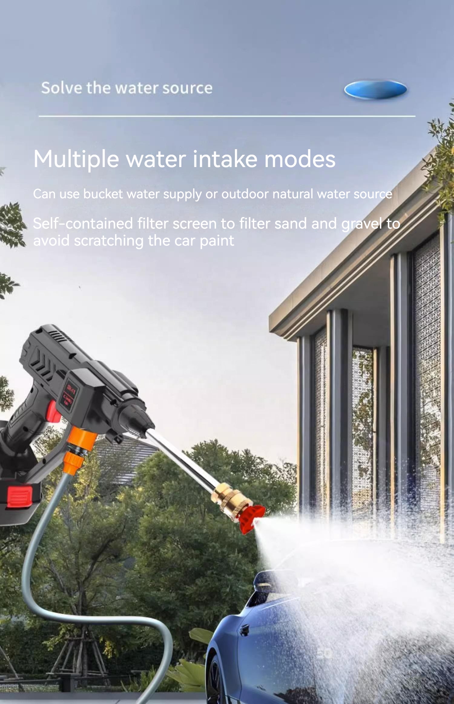 ZHXS 300W   Portable Car Wash Tool Kit Item Cleaning Origin Wireless lithium battery car pressure washer