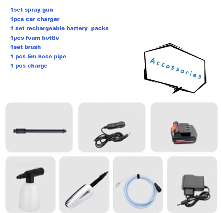 16.8V High Pressure car wash machinery Electric Car Washer Kit Mini Portable Car Washer Cleaner Water Wash Pump Sprayer 