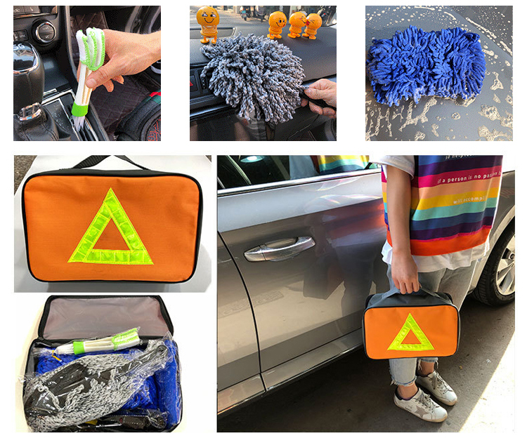 Hot sale car clean accessories car washing cleaning set 7 in 1 portable car wash kit