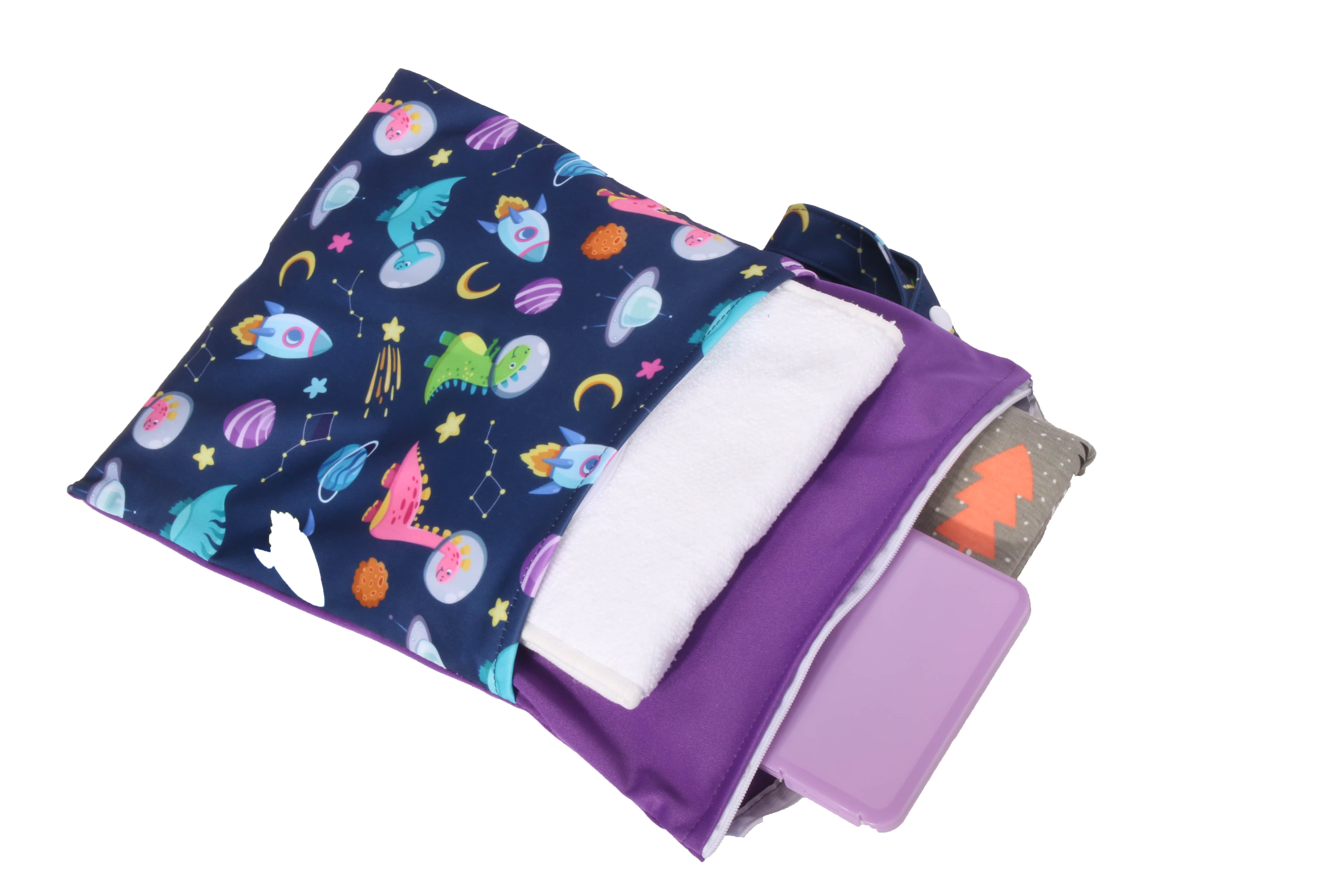 Reusable baby cloth diaper wet bags Printed Waterproof  Baby Diaper Wet Dry Bags wet clothes bag