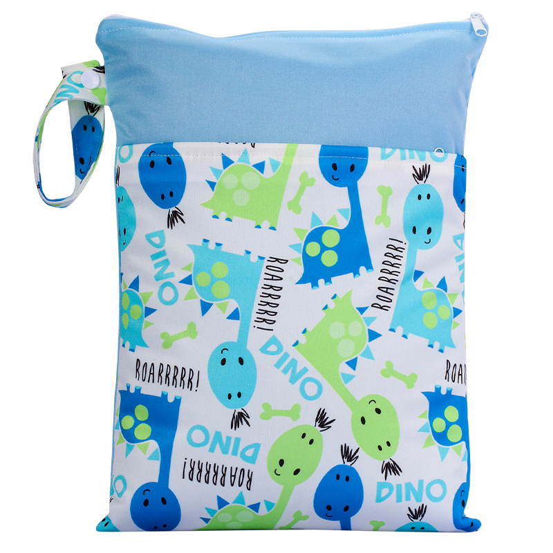 Reusable baby cloth diaper wet bags Printed Waterproof  Baby Diaper Wet Dry Bags wet clothes bag