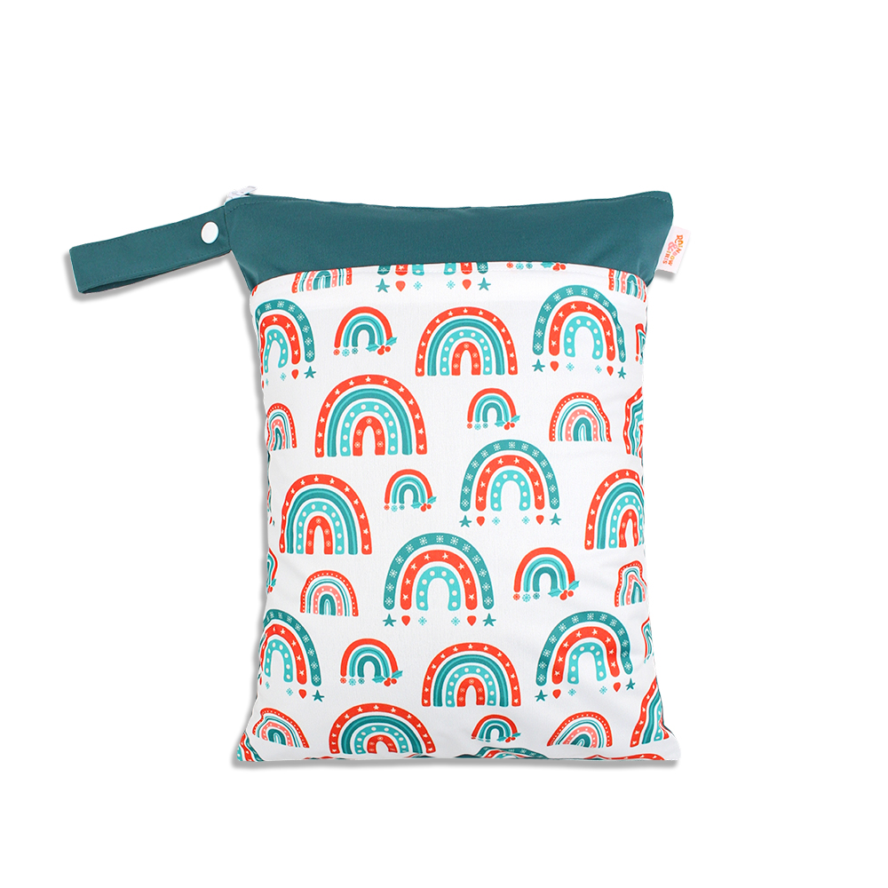 Christmas Cloth Diapers Wet Bags Washable Travel Wet Dry Bags for Baby Beach Pool Gym Bag for Swimsuits Wet Clothes