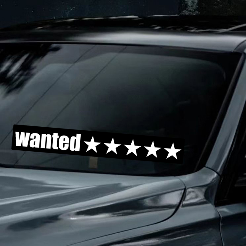  el light up led car window windshield stickers 5 stars wanted led light panel for car decoration