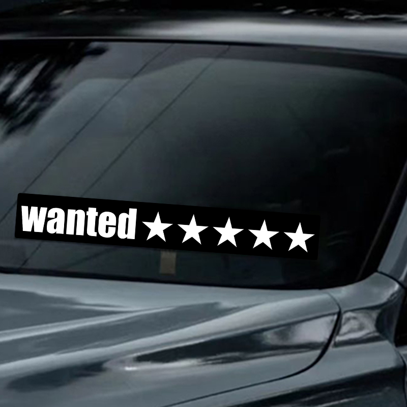  el light up led car window windshield stickers 5 stars wanted led light panel for car decoration