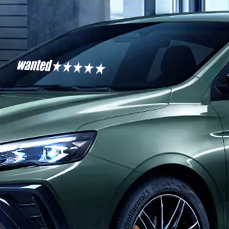  el light up led car window windshield stickers 5 stars wanted led light panel for car decoration