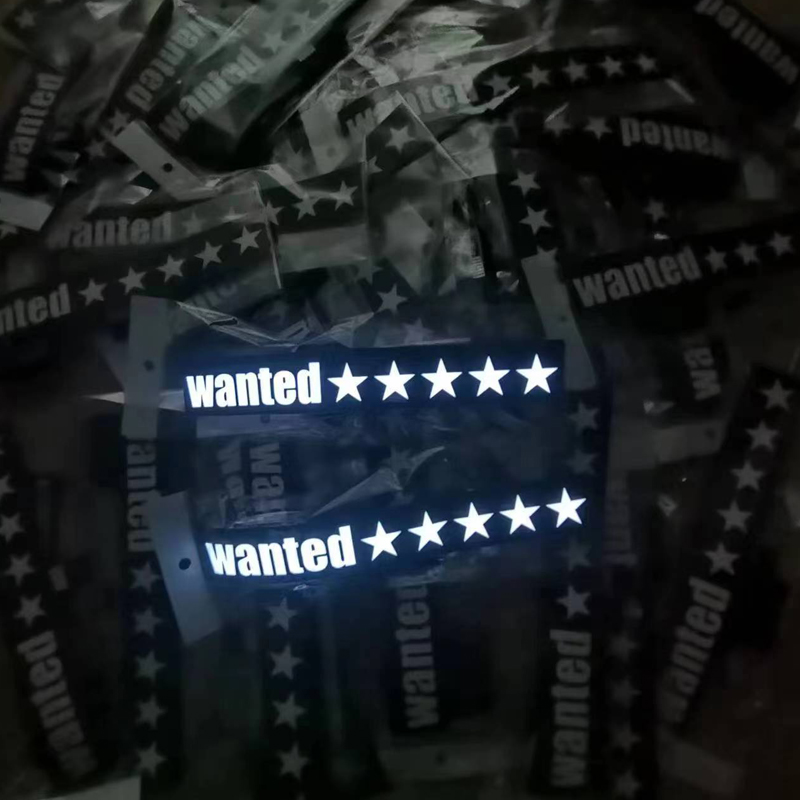  el light up led car window windshield stickers 5 stars wanted led light panel for car decoration