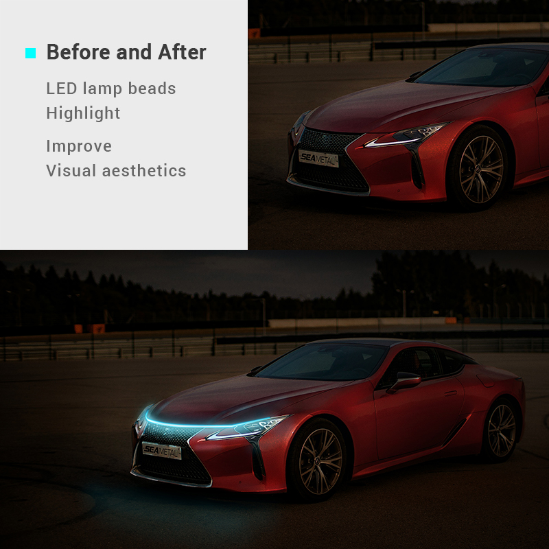 Flexible Daytime Running Light Strip Led Decoration Lights For Car Hood