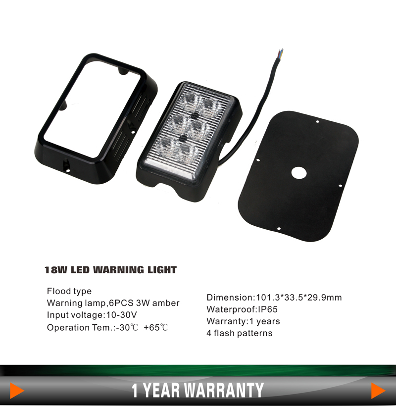 Tuff Plus 18W 12V 24V car truck accessories amber led flashing strobe warning light