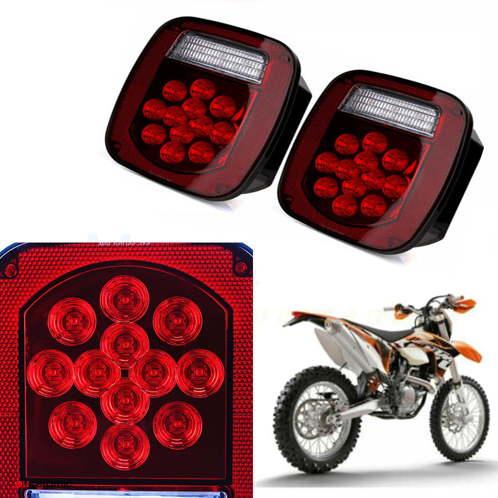 2 PC Waterproof Trailer Fog Light for Truck Boat Caravan Driving Tail Rear Lamps Safety Warning Lantern 12 LED Chips