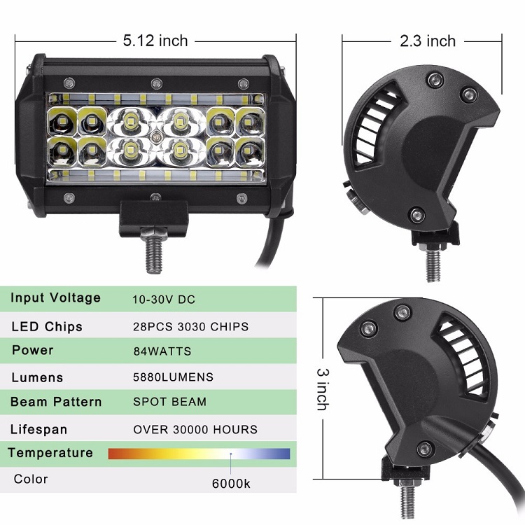 10w 40w 50w 60w 90w led work light square truck  lighting system