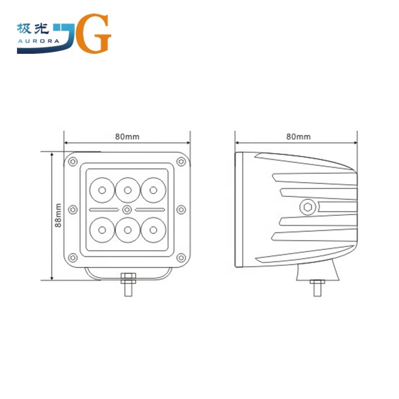 4.8" 18W  AAL-0718 Working Lamp Square Cube Light Pod 12 V Led Work Lights For Cars Trucks Tractors Auto Lighting System