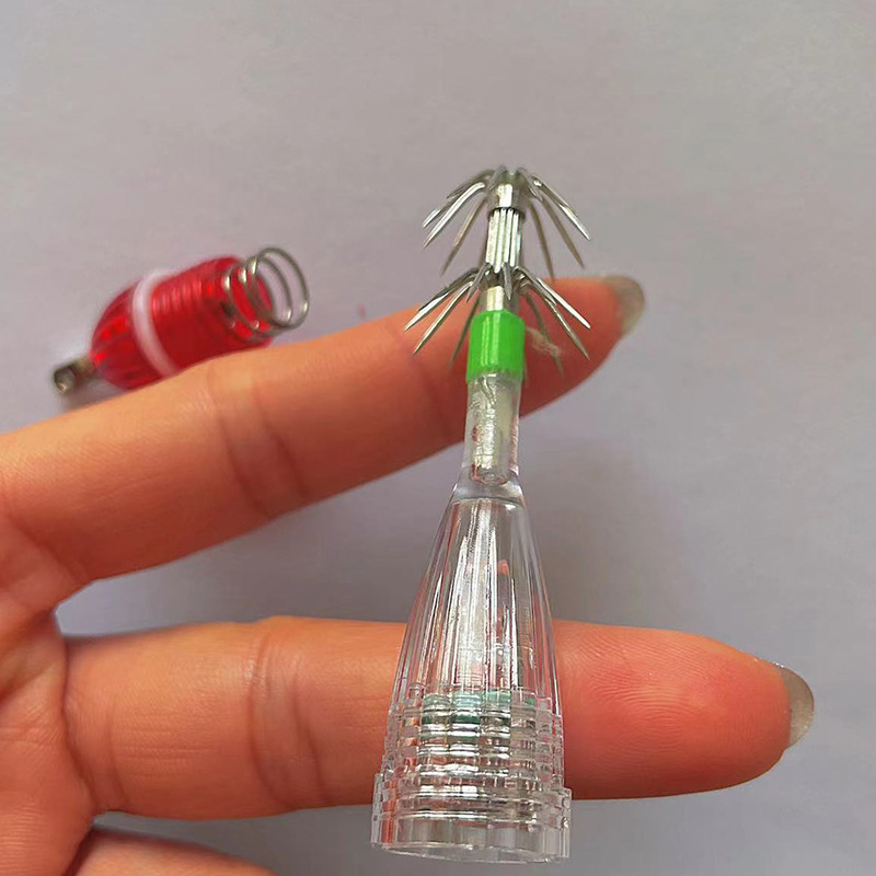 Deep Sea LED Night Fishing Bait Light Multi Color Flashing With Squid Jig Hook
