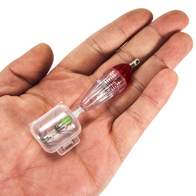 Deep Sea LED Night Fishing Bait Light Multi Color Flashing With Squid Jig Hook