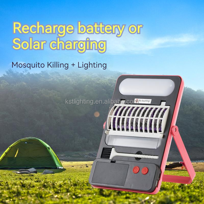 Solar Usb powered Detachable battery UV attract LED pest control machine electric trap insect bug zapper mosquito killer