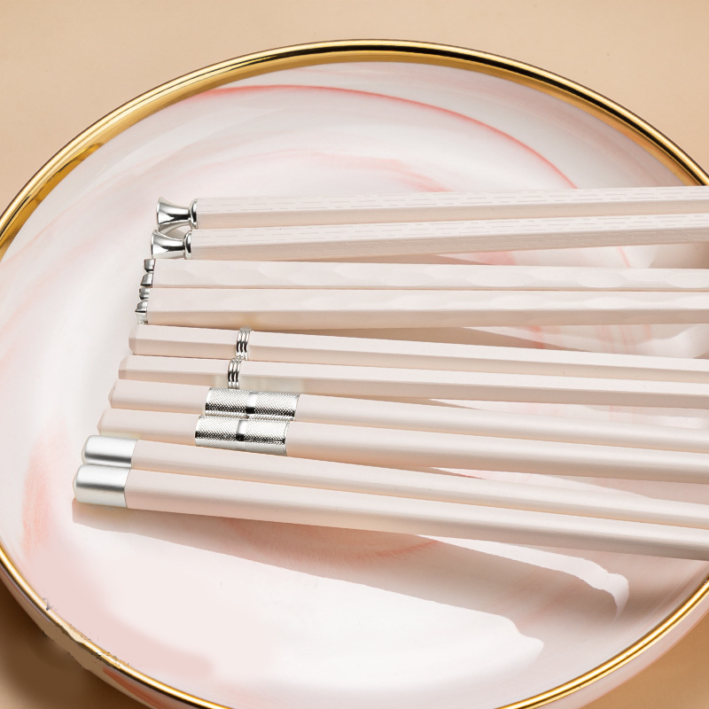 Food grade household kitchen split dining non-skid five pair chopsticks, heat-resistant fiberglass alloy chopsticks