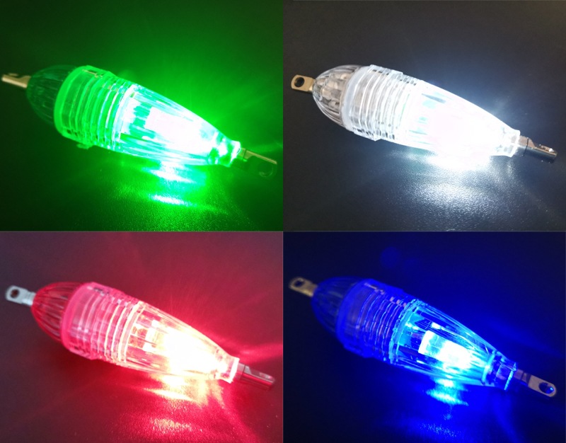 Deep Sea LED Night Fishing Bait Light Multi Color Flashing With Squid Jig Hook