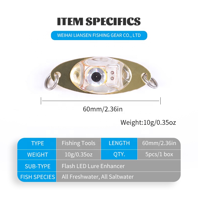 Entice Victory ultra-long shines time 80 hours 5pcs/1 box fishing lure light led underwater flashing light fishing lure