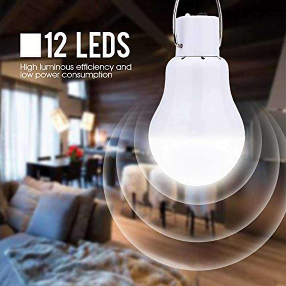 Solar Light Bulb Outdoor 130LM Portable Solar Powered Led Bulb Light for Chicken Coops Shed Hiking Fishing Camping Tent 