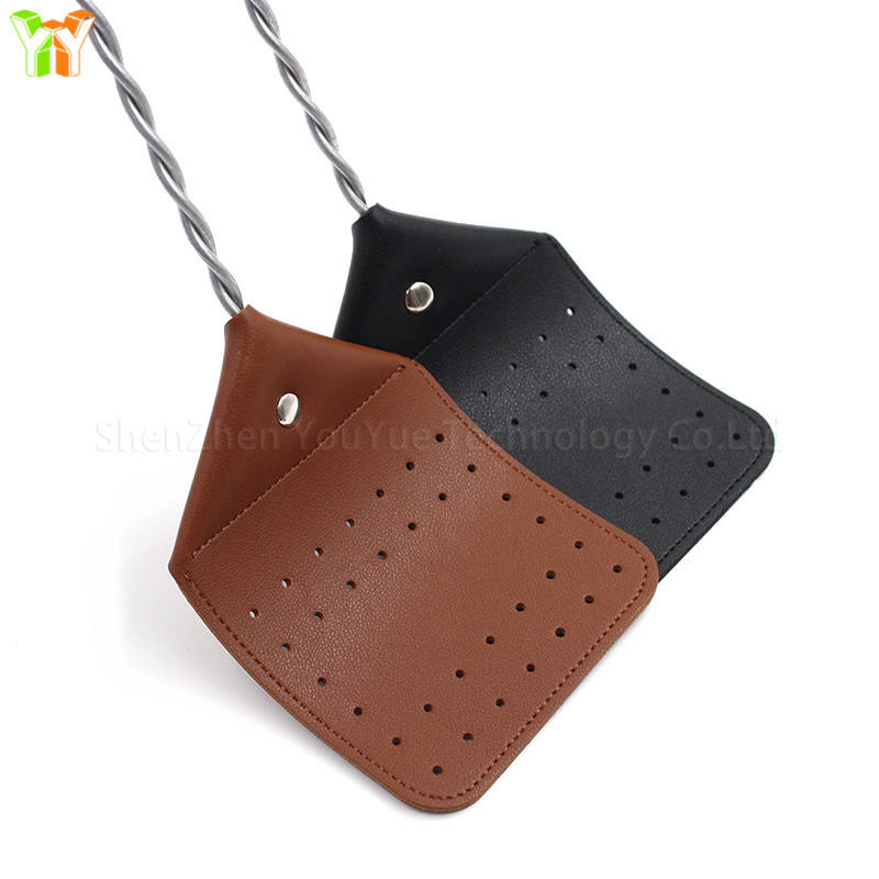 Household Metal Handle PU Leather Fly Swatter Portable Manual Fly Swatters Washable Handheld Bug Zapper