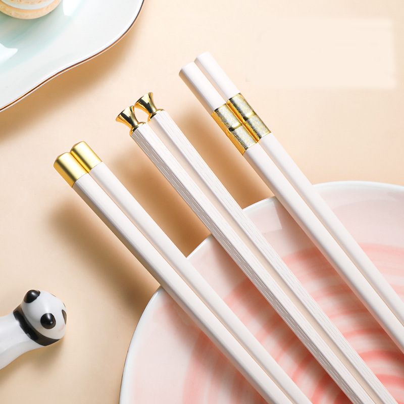 Food grade household kitchen split dining non-skid five pair chopsticks, heat-resistant fiberglass alloy chopsticks