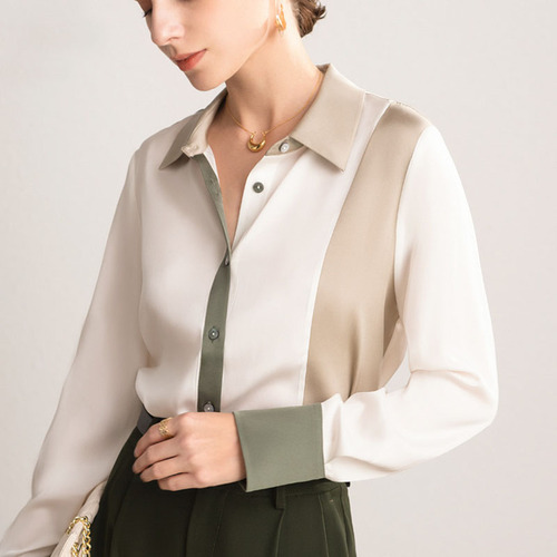  Fashion Female Elegant Silk Shirt Long Sleeve Blouse Ladies' Office Blouses Women's Blouses & Shirts