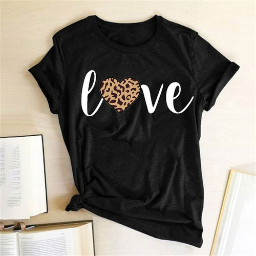 Newest  Summer Letter Print Round Neck Short SleevePlus Size Women's Blouses & Shirts