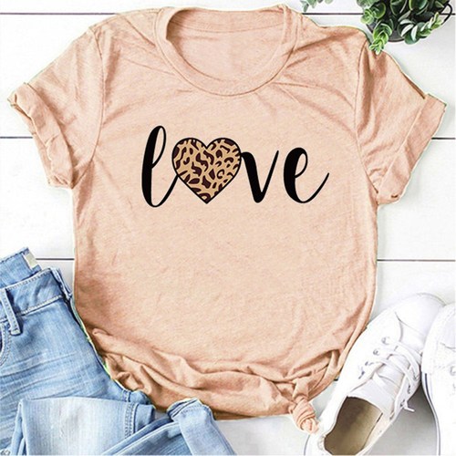 Newest  Summer Letter Print Round Neck Short SleevePlus Size Women's Blouses & Shirts