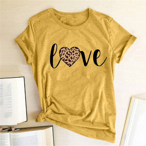 Newest  Summer Letter Print Round Neck Short SleevePlus Size Women's Blouses & Shirts