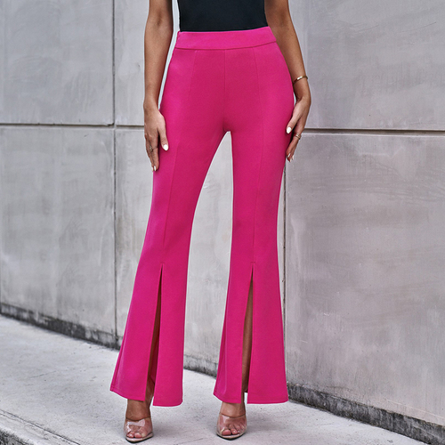  Fashion Printed Flare Pants High Waist Ladies Casual Trouser Pants Women