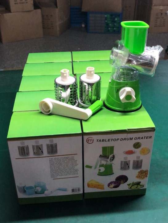 Premium Rotary Cheese & Vegetable Grater Tabletop Drum Slicer for Walnuts, Potatoes