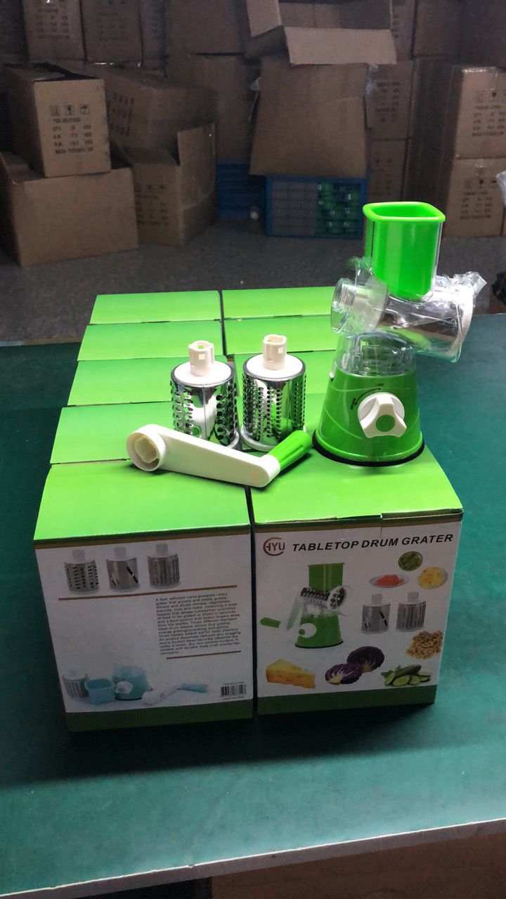 Premium Rotary Cheese & Vegetable Grater Tabletop Drum Slicer for Walnuts, Potatoes