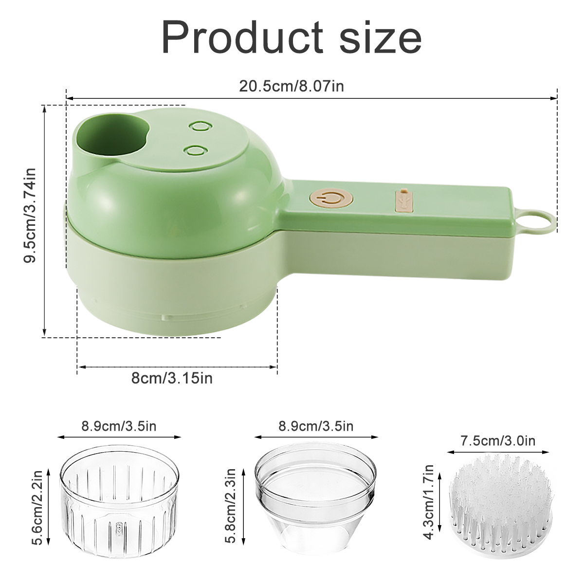 4 in 1 Electric Vegetable Cutter Set Multifunctional Handheld Onion Chopper & Kitchen Accessories
