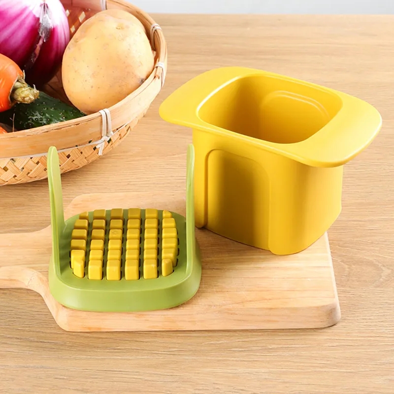 All in One Vegetable Chopper & French Fries Cutter Manual Kitchen Tool for Onion Dicing, Cucumber Slicing