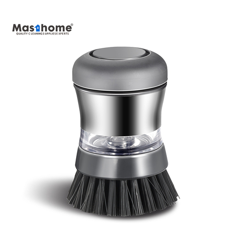 Masthome Hot Selling Stainless Steel pack Round Head Kitchen cleaning Soap Dispensing dish brush