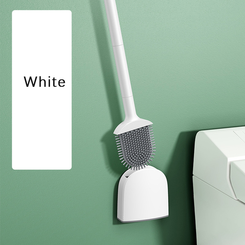 Bendable Head TPR Silicone Toilet Brush to Clean Corner Easily Floor Standing or Mountedand Toilet Plunger with Holder S