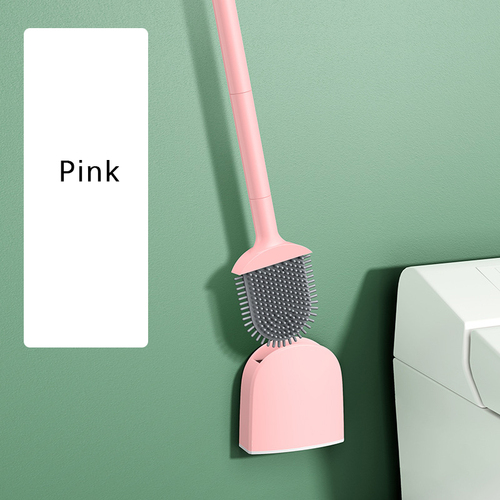 Bendable Head TPR Silicone Toilet Brush to Clean Corner Easily Floor Standing or Mountedand Toilet Plunger with Holder S