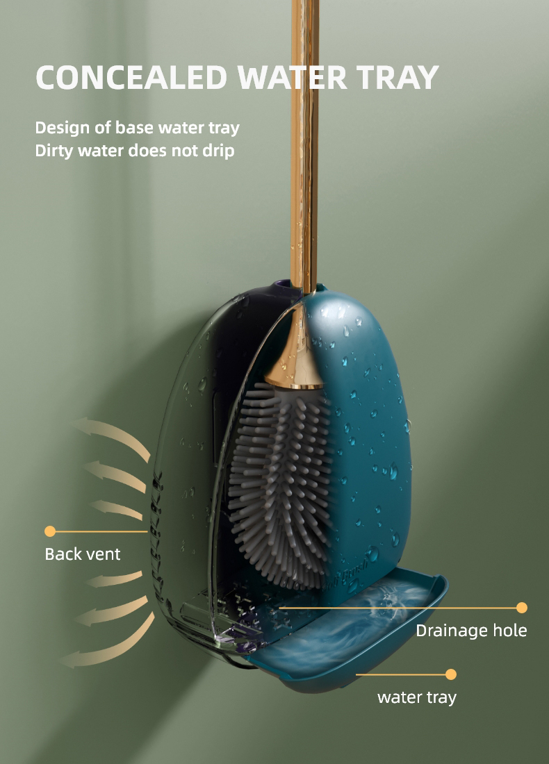 Sanga New TPR Household Cleaning Tools & Accessories Automatic Wall Mounted Plastic Cleaning Toilet Brush for Bathro