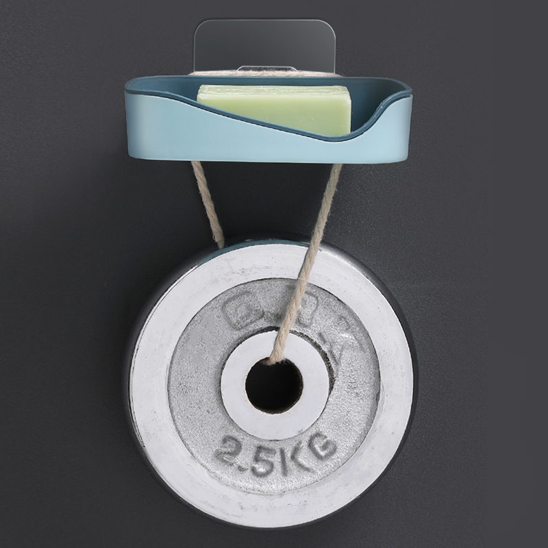 Nordic Minimalist Style Low Price Bathroom Organizer Wall-mounted Punch Free Double Layer Soap Box with Drain Pan